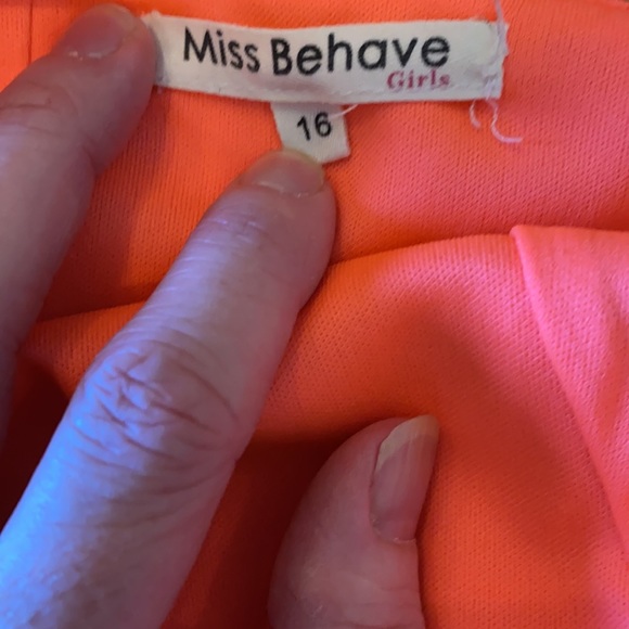 Miss Behave Jrs Orange Dress - Picture 6 of 6